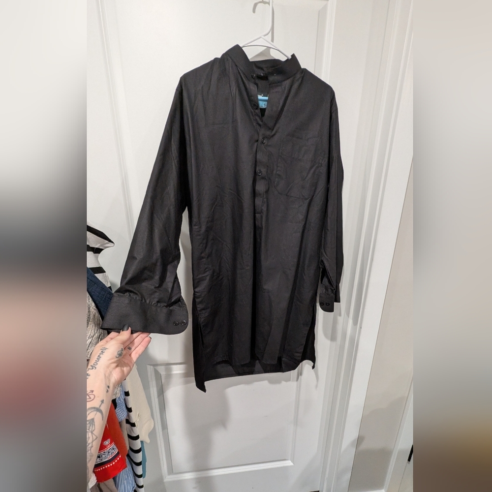 Black Button-Up Mini Dress